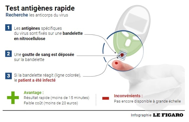 Depistage coronavirus antigènes - Source infographie lefigaro.fr